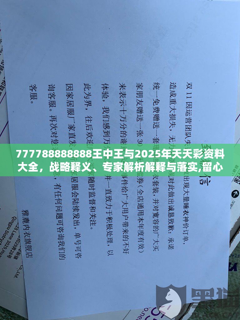 777788888888王中王与2025年天天彩资料大全，战略释义、专家解析解释与落实,留心欺诈性营销