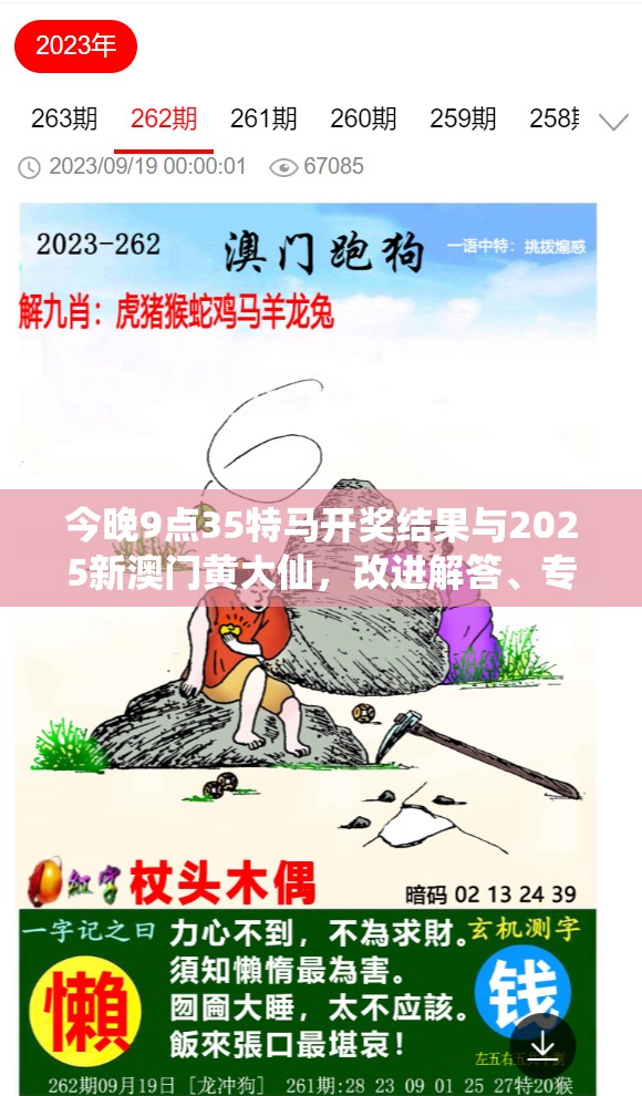 今晚9点35特马开奖结果与2025新澳门黄大仙，改进解答、专家解析解释与落实?留心伪假宣传危害