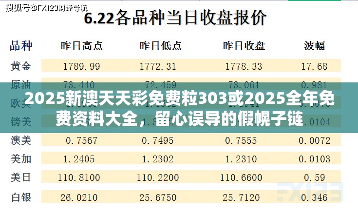 2025新澳天天彩免费粒303或2025全年免费资料大全，留心误导的假幌子链