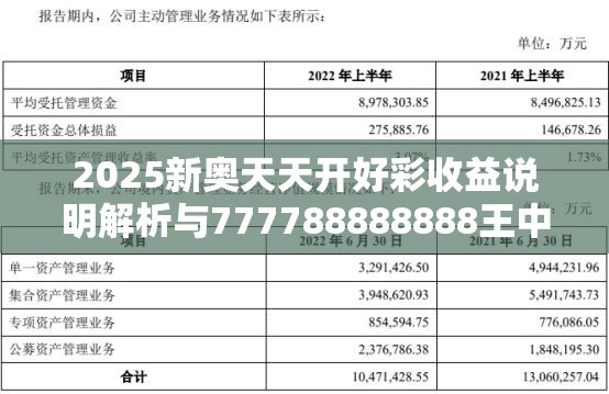 2025新奥天天开好彩收益说明解析与777788888888王中王，营销释义、专家解析解释与落实,小心言过其实推广