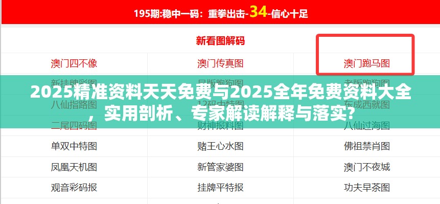 2025精准资料天天免费与2025全年免费资料大全，实用剖析、专家解读解释与落实?